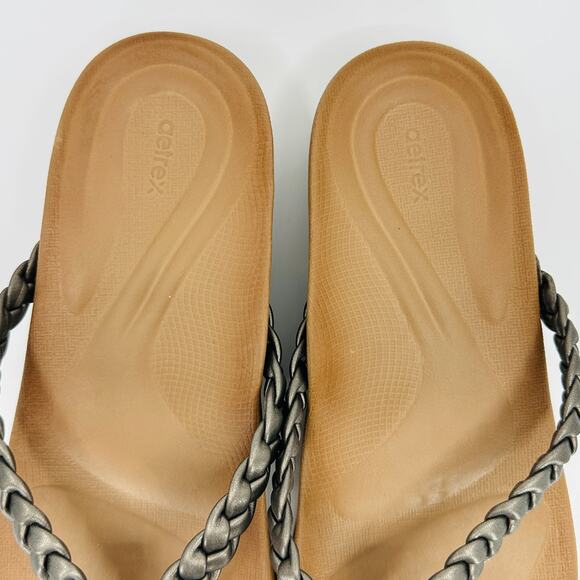 Aetrex Women's Rachel Support Comfort Thong Sandals Pewter Size 38 EU/ 7.5-8 US - Picture 6 of 14